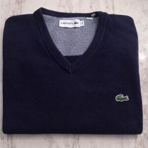 Lacoste Men's Deep Blue V-Neck Sweater